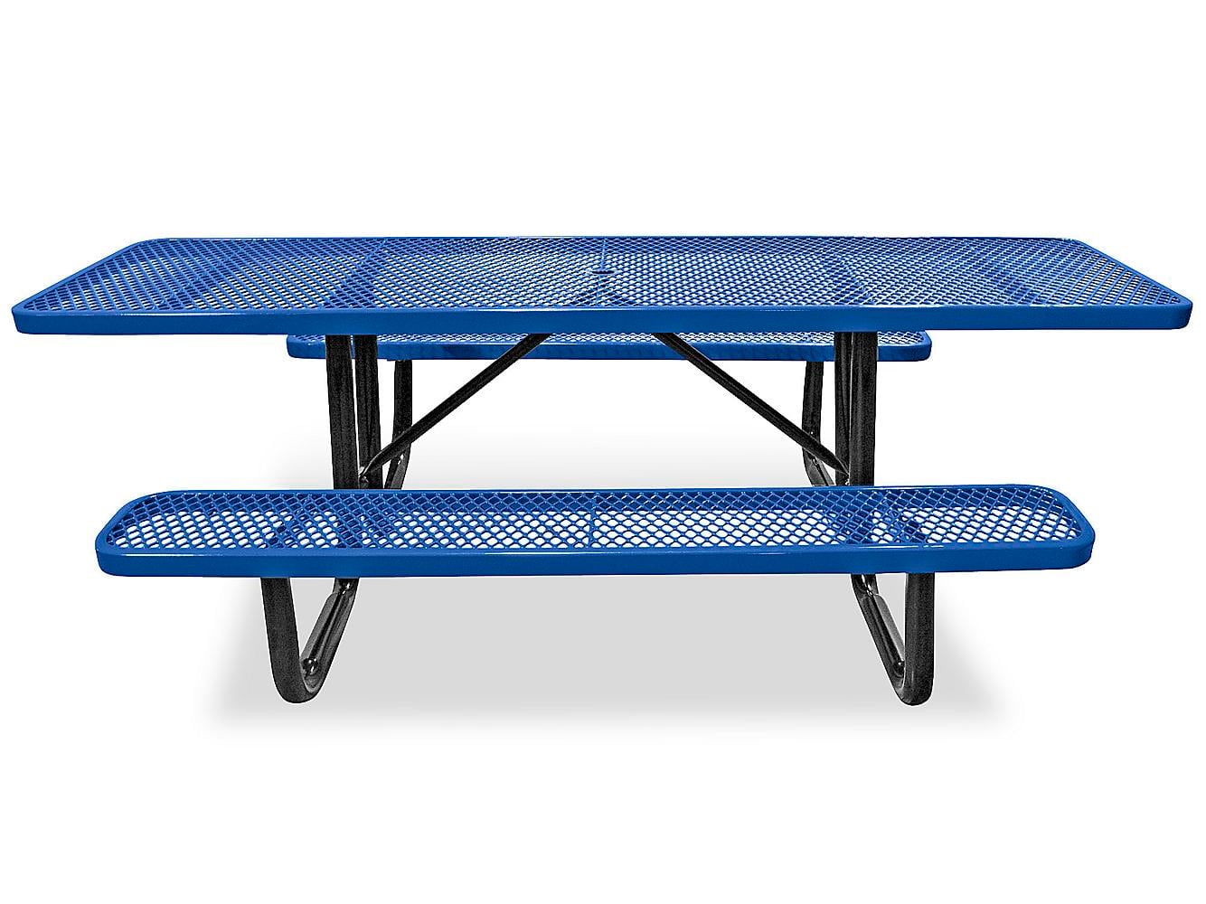 8' rectangular blue picnic table